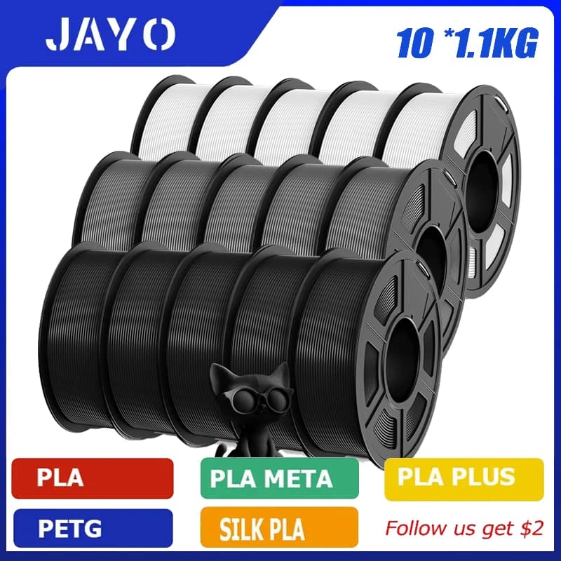 Filamento JAYO PLA Plus PETG de Alta Velocidade, PETG APLA Fosco, 10 Rolos, 1,75mm, sem bolhas, liso, várias cores opcionais para impressão 3D