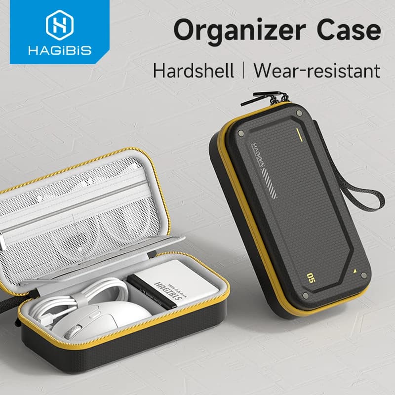 Hagibis organizador eletrônico bolsa de viagem eva hardshell pu bolsa de transporte portátil para mouse carregador cabos acessórios