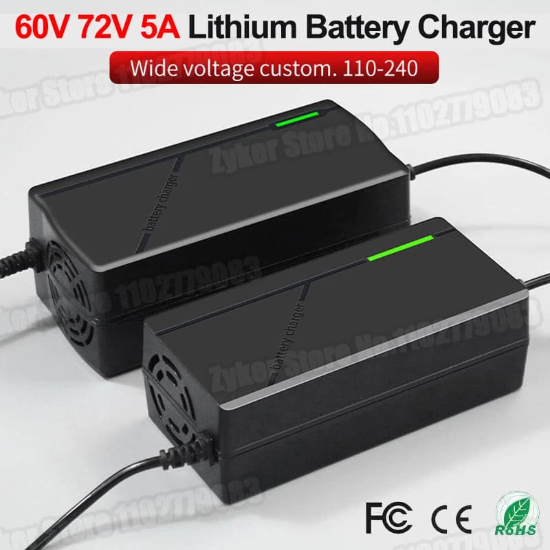 60v 72v 5a carregador de bateria de lítio 67.2v 84v 5a bateria de lítio 16s 20s 5a carregadores de carregamento rápido inteligentes plugue da ue