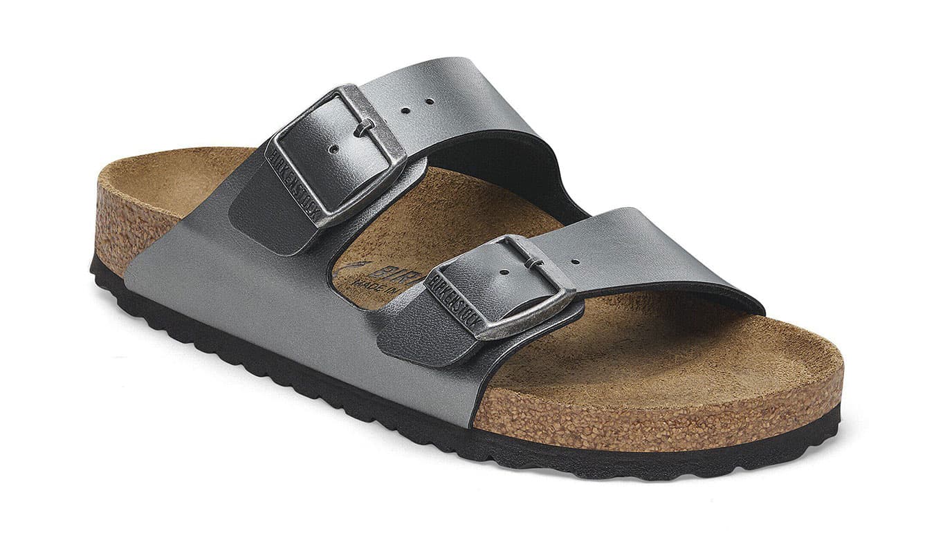 Birkenstock Arizona Birko-Flor Narrow fit Silver Mulheres - Sandálias Birkenstock - Silver - 1029224-4.5 - Size: 4.5