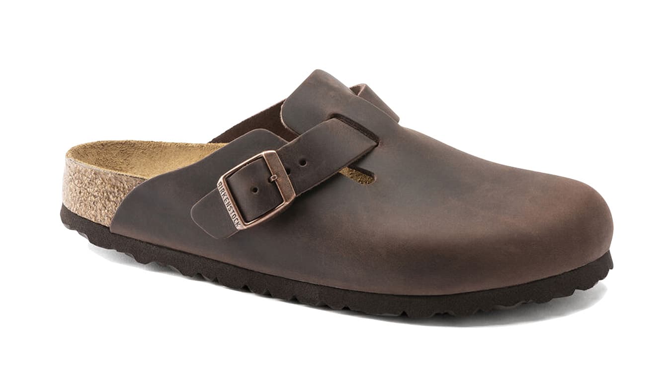 Birkenstock Boston Oiled Leather Regular Fit Brown 860131 Homens - Sandálias Birkenstock - Castanho - 860131-7 - Size: 7