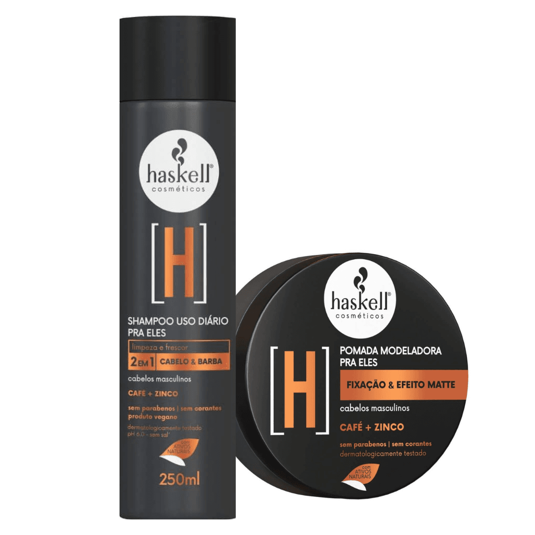 Haskell Kit H Pra Eles Shampoo Cabelo e Barba 250ml + Pomada Modeladora 55g