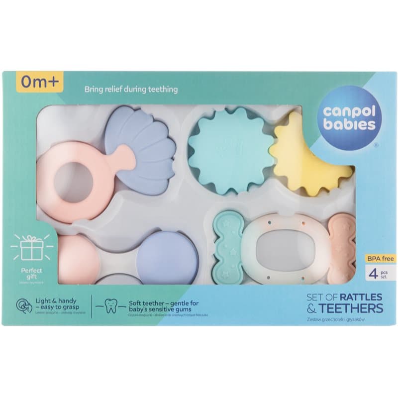 Canpol babies Pastels roca com mordedor coffret 0m+
