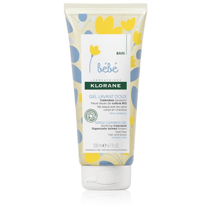 Klorane Bébé Calendula gel de limpeza suave para bebés 0+ com doseador 200 ml