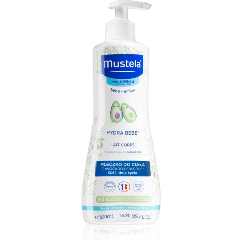 Mustela Bébé Hydra Bébé leite corporal hidratante para pele de bebé 500 ml