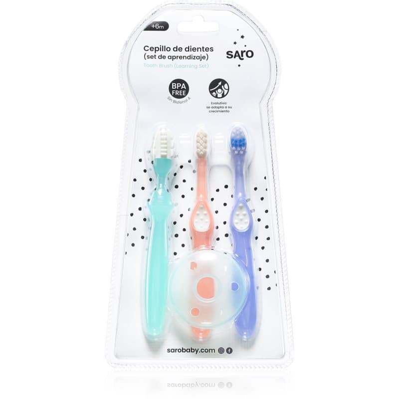 Saro Baby Toothbrushes escovas de dentes para crianças +6m 3 un.