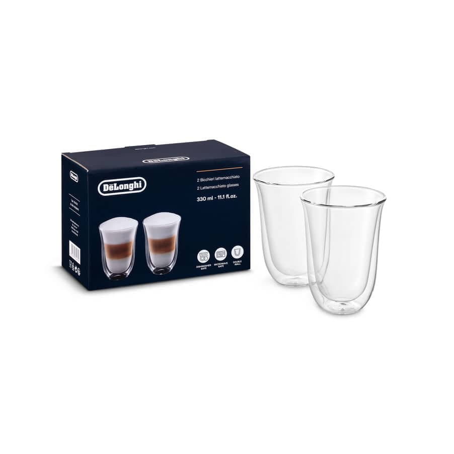 De'Longhi De'Longhi Chávenas para lattemacchiato com parede dupla, 330ml, conjunto de 2 DLSC312