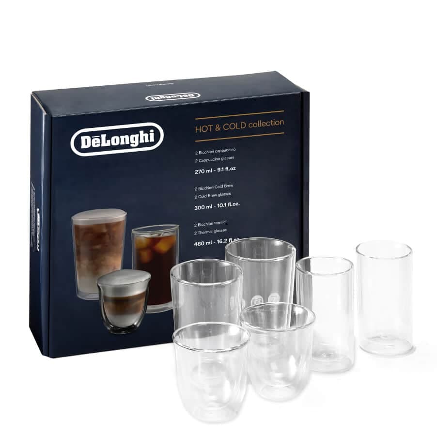 De'Longhi De'Longhi Coleção Hot&Cold, Conjunto de 2 chávenas de cappuccino, 2 chávenas de infusão a frio, 2 chávenas térmicas de parede dupla