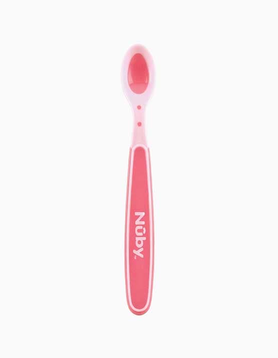 Nuby 1 Cuchara De Silicona Rosa