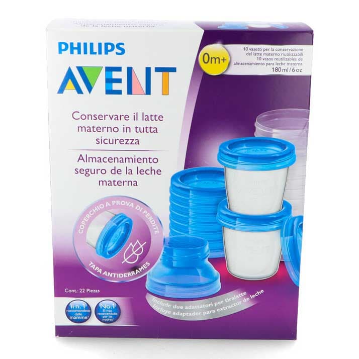 Avent 10 Recipien Leche Mater180Ml,10Tapas,2Adaptad Extractr Scf618/10