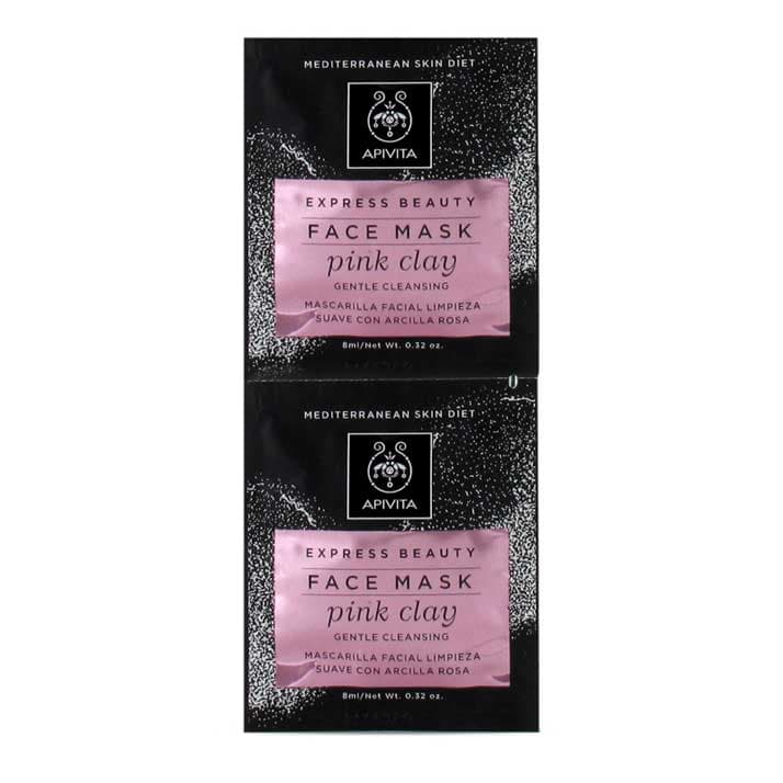 Apivita Express Beauty Mascarilla Limpiadora Suave Arcilla Rosa 2x8ml