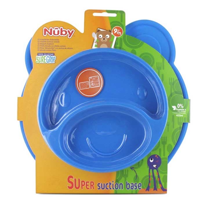 Id92958 AZUL Nuby Plato Con Ventosa De Silicona - Osito