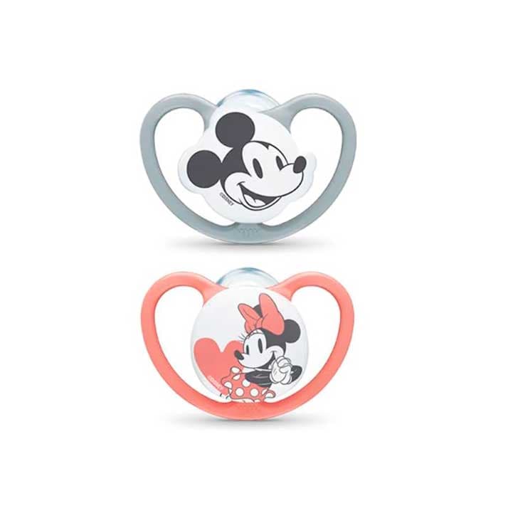Nuk Chupete Space Mickey Rojo 0-6 Silicona 2 Uds