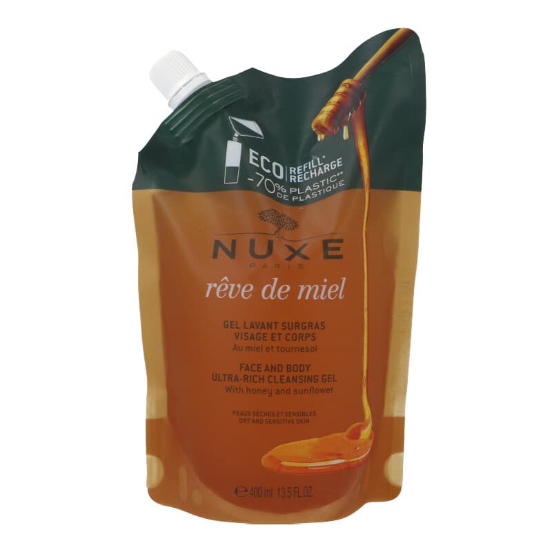 Nuxe Reve Miel Gel Limpiador Dermatologico Eco Refill 400 Ml