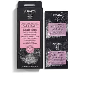 Máscara facial de limpeza suave Express Beauty com argila rosa 2 x 8 ml