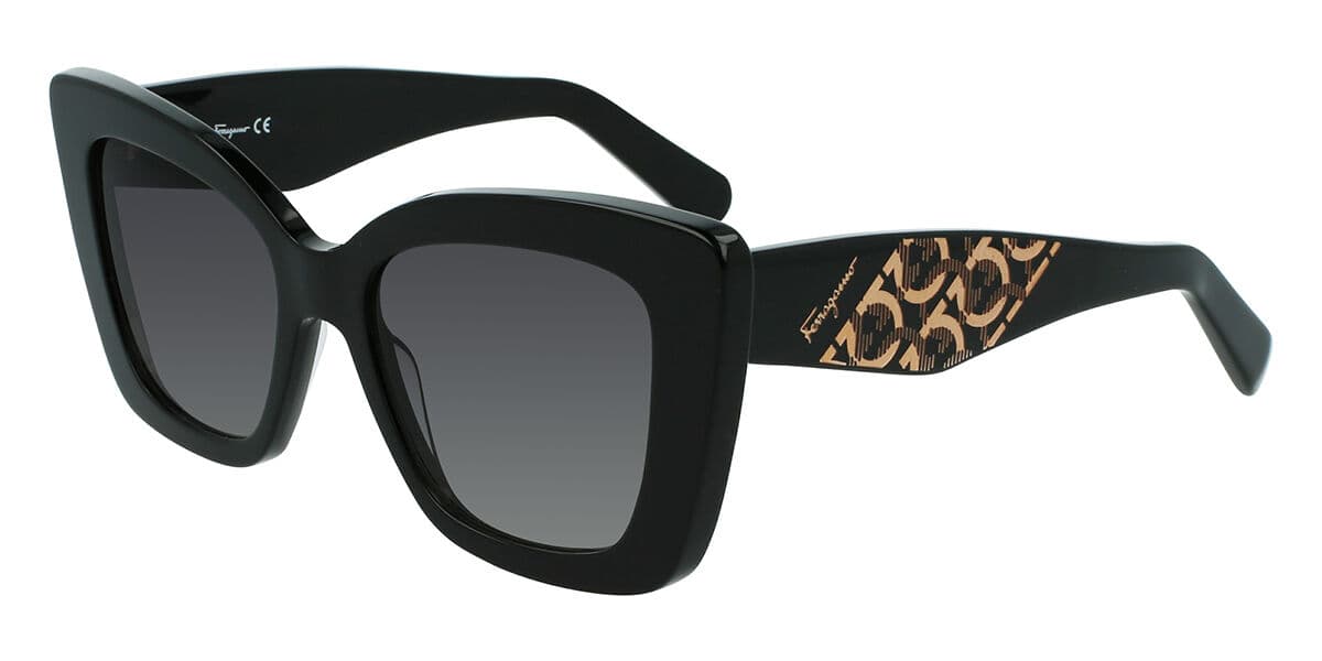 Salvatore Ferragamo SF 1023S 001 Óculos de Sol Pretos Masculino