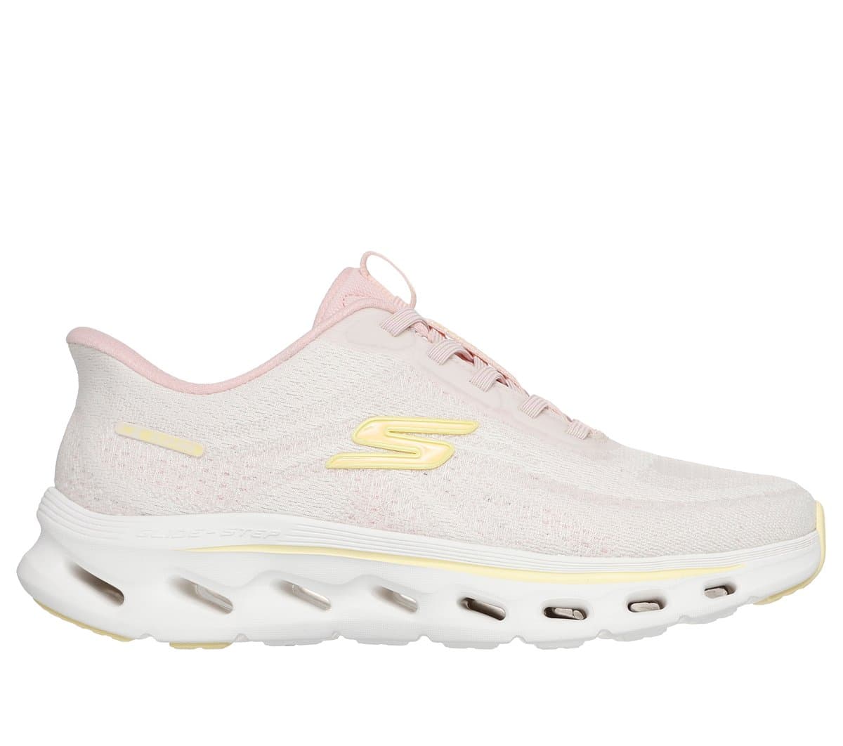 Skechers Slip-ins: GO WALK Glide-Step 2.0 - Maria em Natural/Rosa, Tamanho 38, Vegan, Lavável à máquina