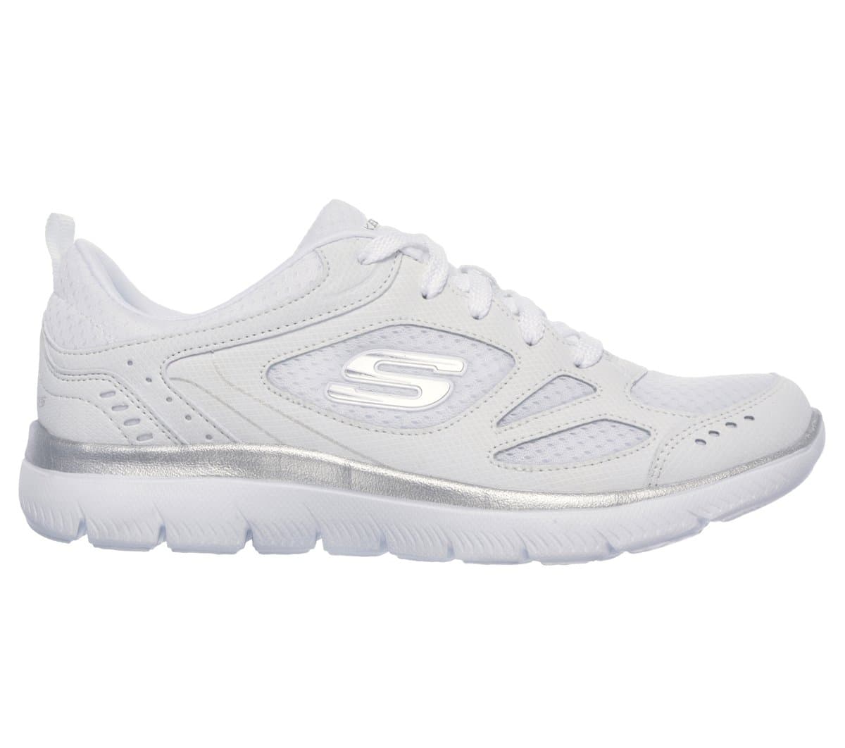Skechers Summits - Suited Shoes em Branco/Prateado, Tamanho 39
