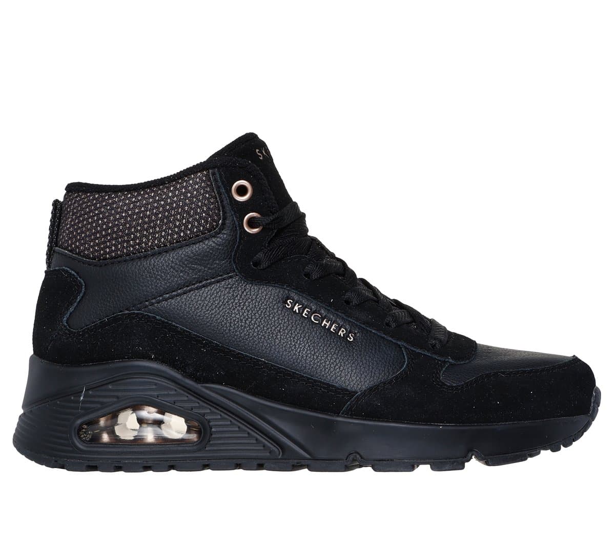 Skechers UNO - Stacre Shine em Preto, Tamanho 35
