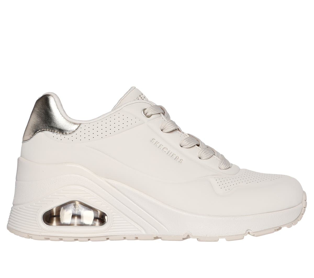 Skechers Uno Wedge - HI Steps em Branco Sujo, Tamanho 37.5