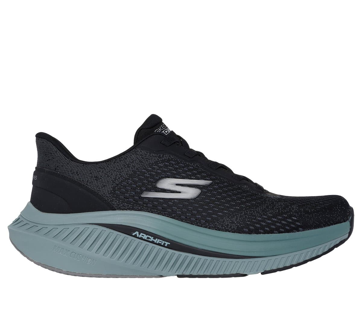 Skechers GO WALK Max Cushioning Arch Fit - Jonah Shoes em Preto/Verde, Tamanho 39.5, Lavável à máquina