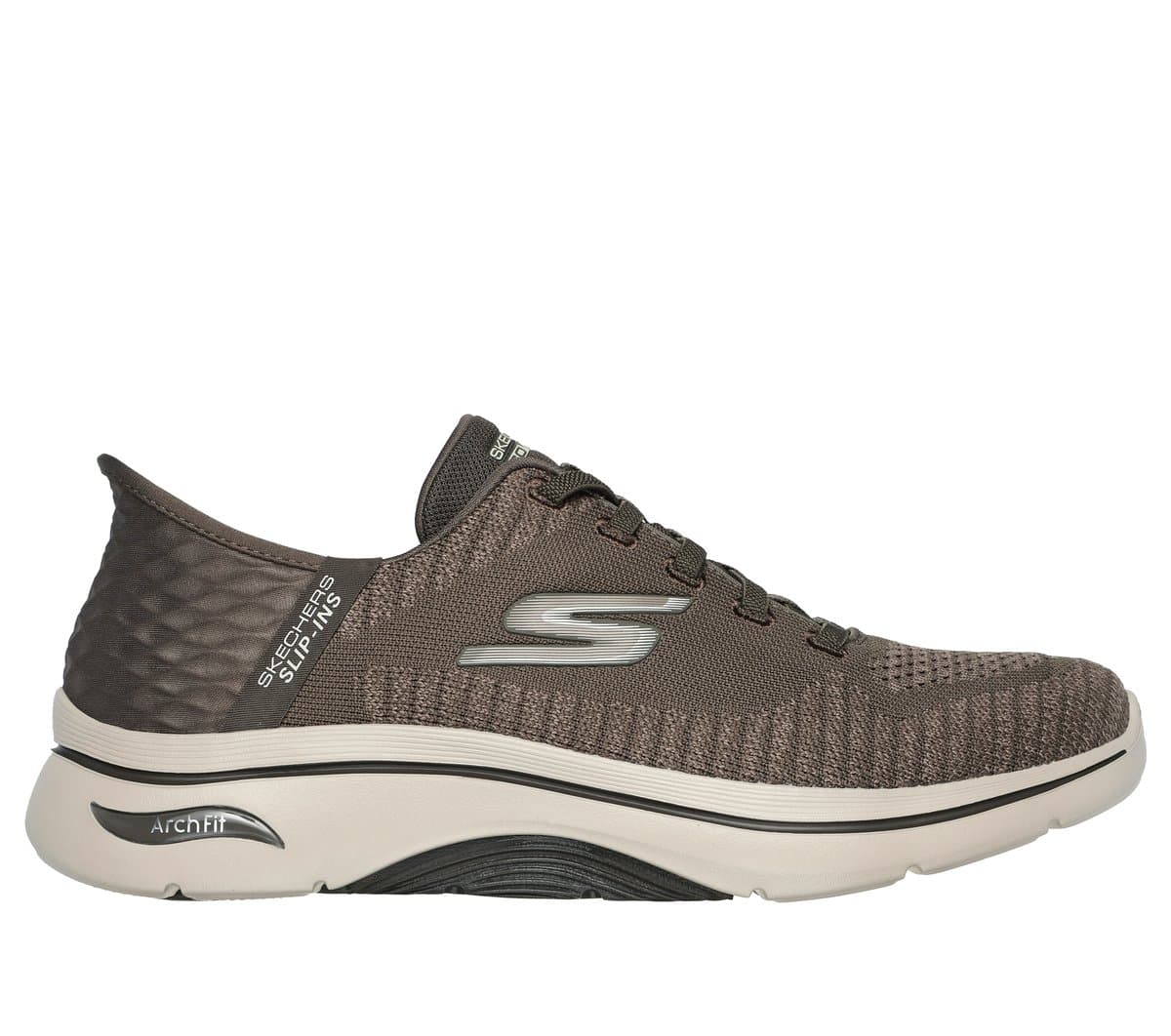 Skechers Slip-ins: GO WALK Arch Fit 2.0 - Grand Shoes em Taupe, Tamanho 39.5, Vegan