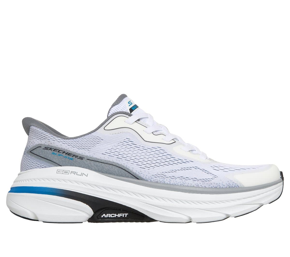 Skechers Slip-ins: Max Cushioning Arch Fit 2.0 - Azusah Shoes em Branco/Cinzento, Tamanho 39.5, Vegan, Lavável à máquina