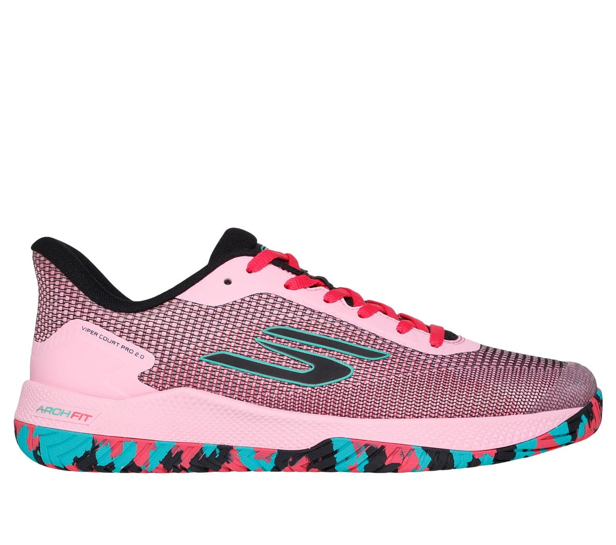 Skechers Viper Court Pro 2.0 em Rosa/Preto, Tamanho 39.5, Arch Fit