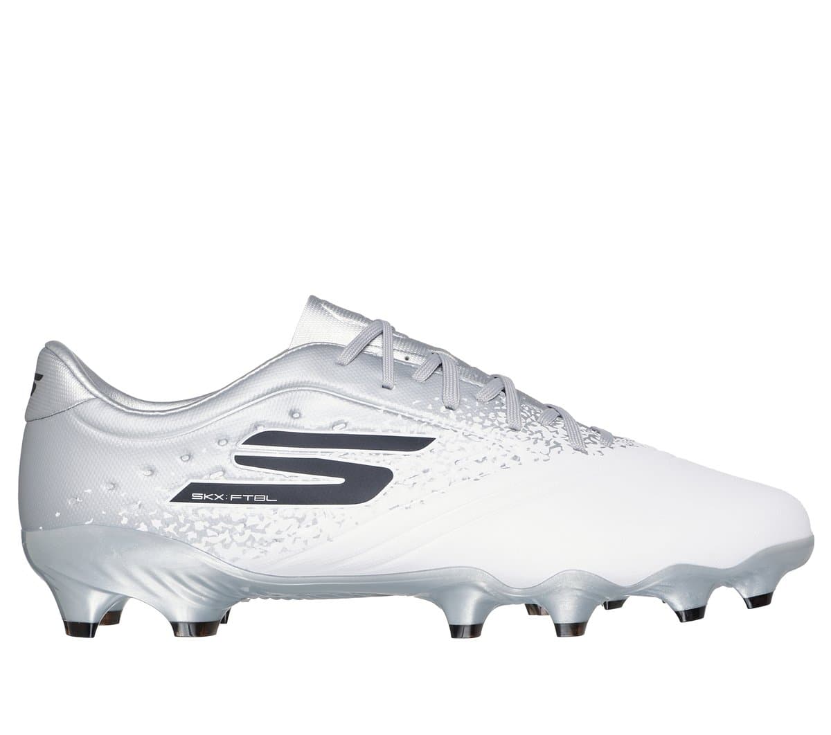 Skechers Razor 1.5 Academy FG Shoes em Branco/Prateado, Tamanho 46