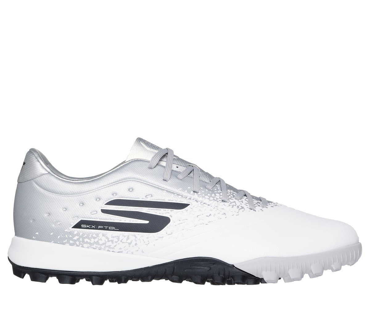 Skechers Razor 1.5 Academy TF Shoes em Branco/Prateado, Tamanho 47.5