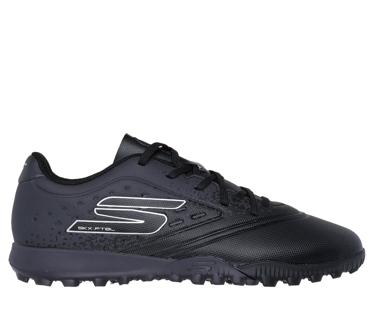 Skechers Razor 1.5 Jr Youth TF Shoes em Preto/Prateado, Tamanho 33