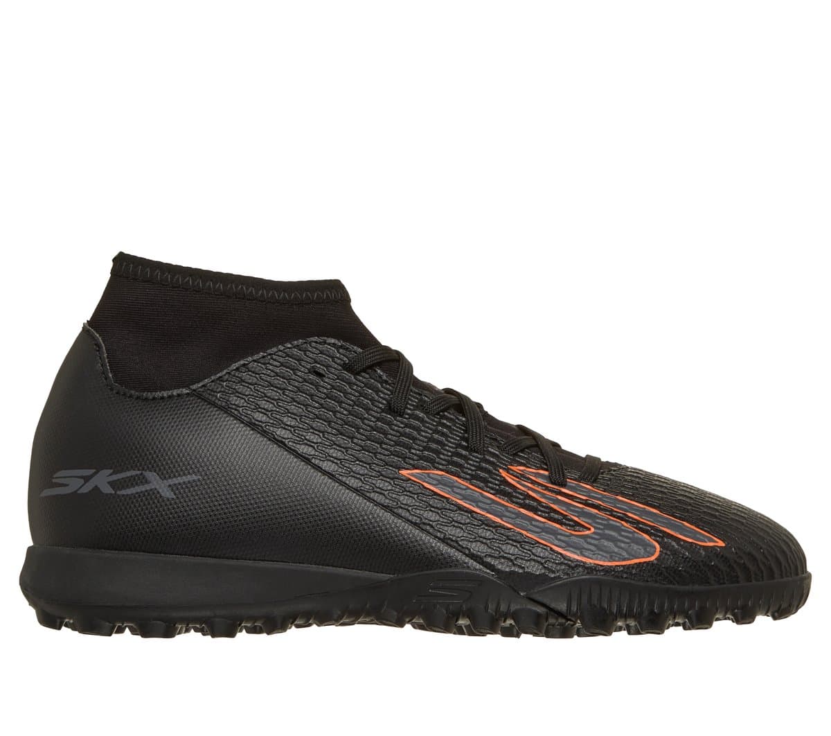 Skechers SKX_2 Jr High Youth TF Shoes em Preto/Laranja, Tamanho 32
