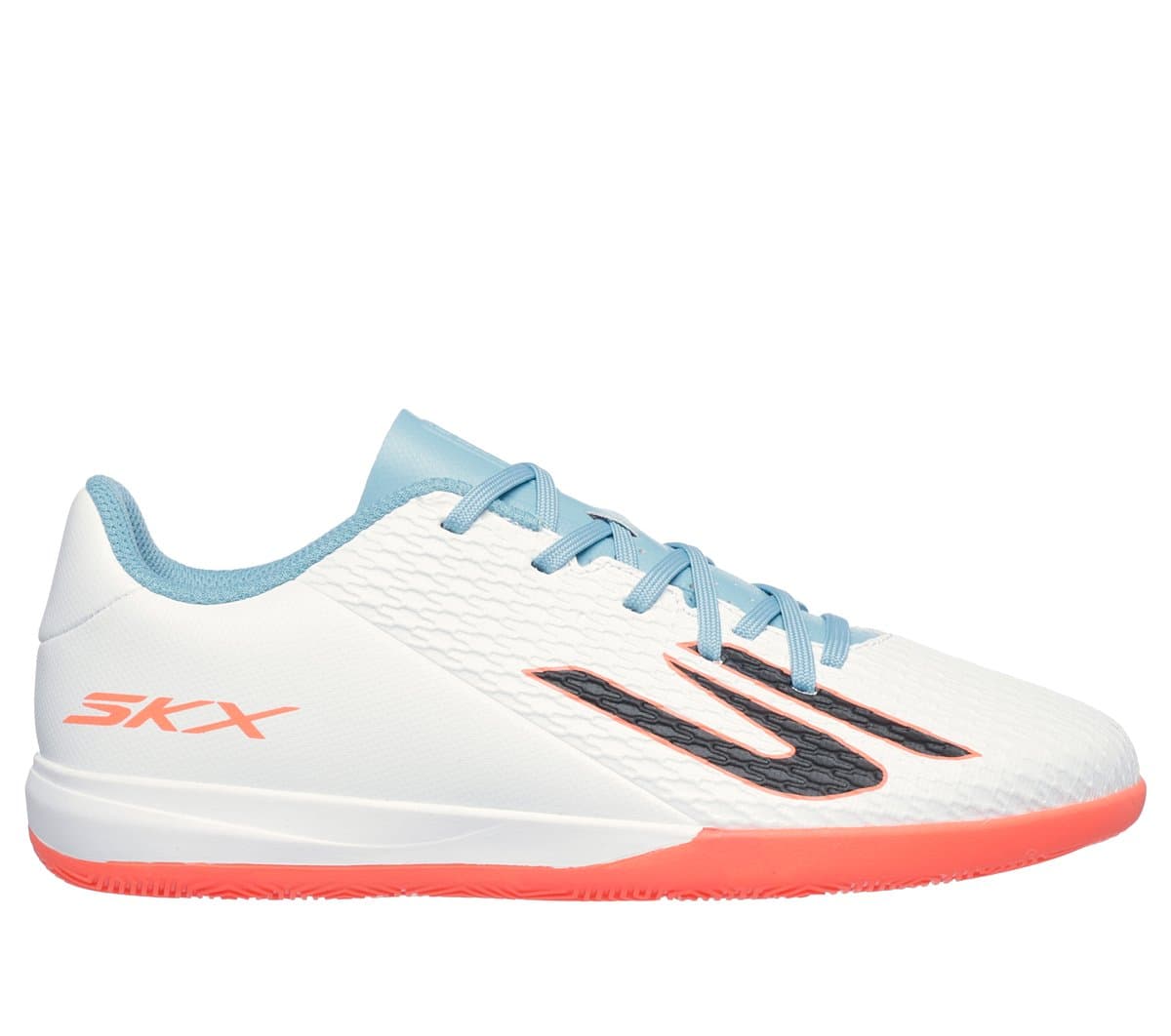 Skechers SKX_2 Jr TD IC Shoes em Branco/Turquesa, Tamanho 28.5