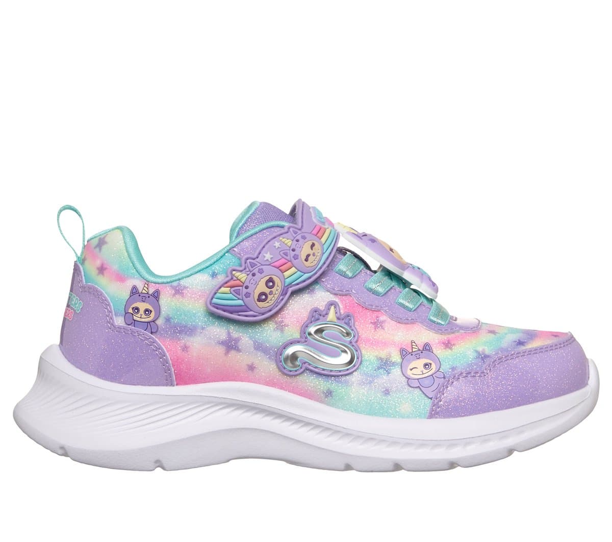 Skechers homemina Jumpsters - Cutie Critters Shoes em Lavanda, Tamanho 28.5, Lavável à máquina