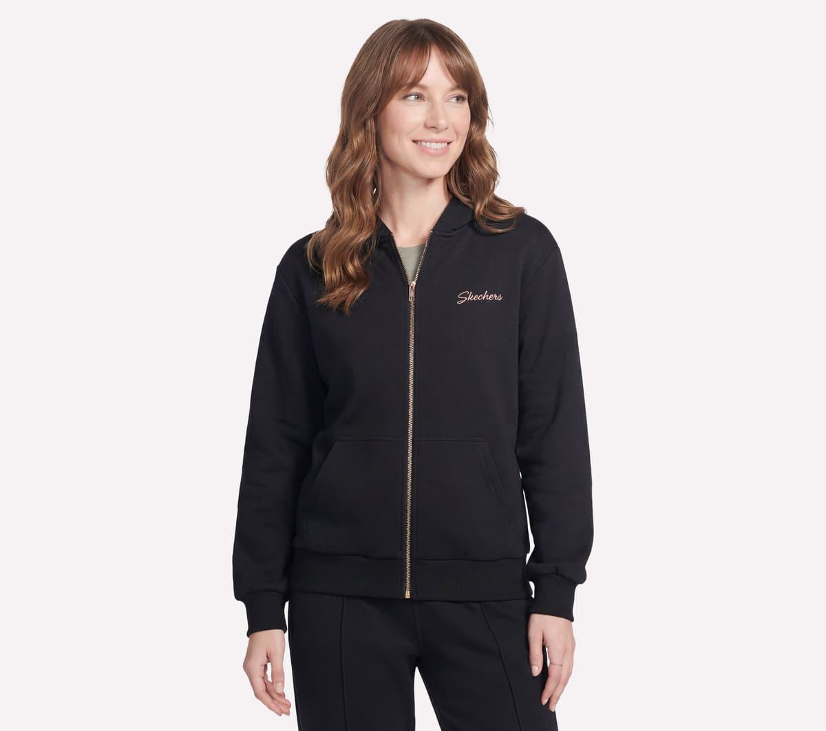 Skechers SKECH SWEATS Signature Full Zip capuz em Preto, Tamanho Grande