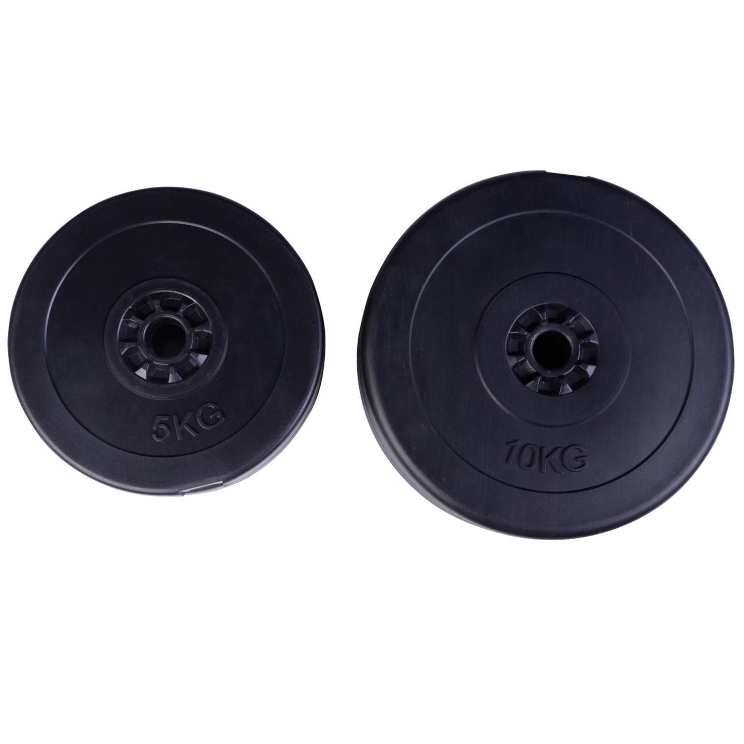 Conjunto de 4 Discos de peso de 5 kg e 10 kg com orifício de Ø25 mm Preto HOMCOM   Aosom Portugal