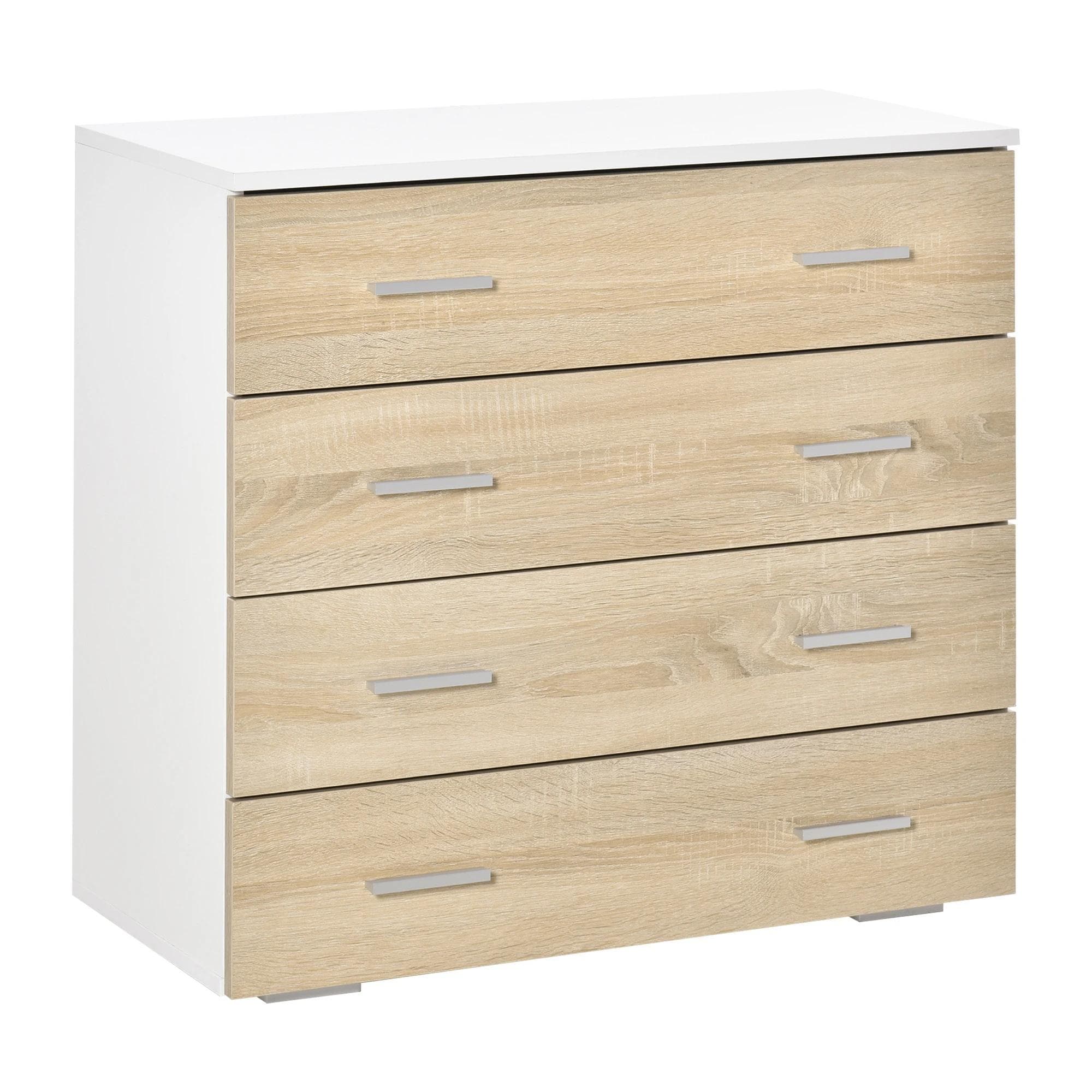 HOMCOM Cómoda 4 Gavetas Armazenamento Moderna Auxiliar Dormitório Corredor Sala Design Elegante Funcional 76x35x72cm   Aosom Portugal