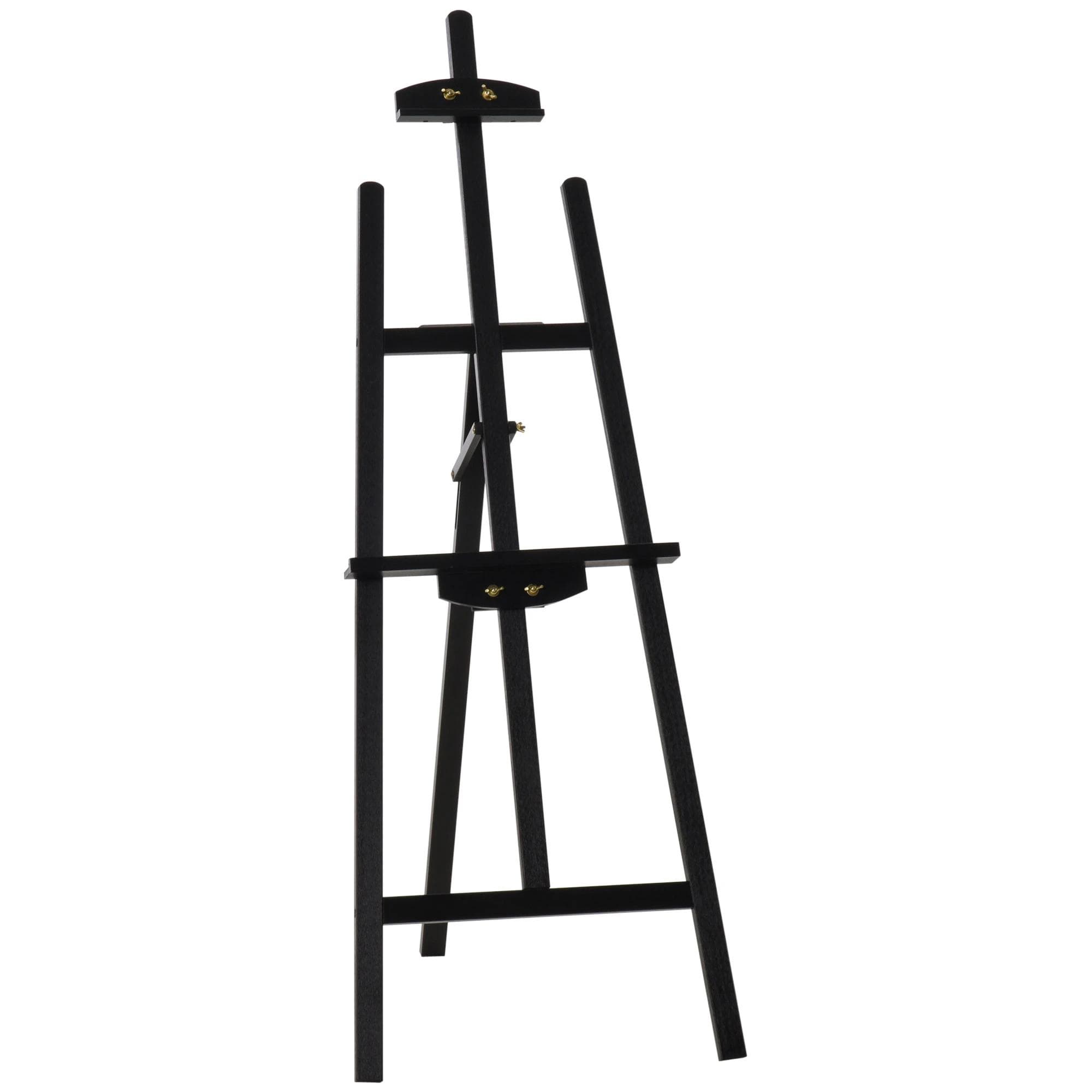 HOMCOM Cavalete para Pintura de Madeira Inclinável 90° com Suporte Tripé e Pincel 51,5x71,5x134,5cm Preto   Aosom Portugal