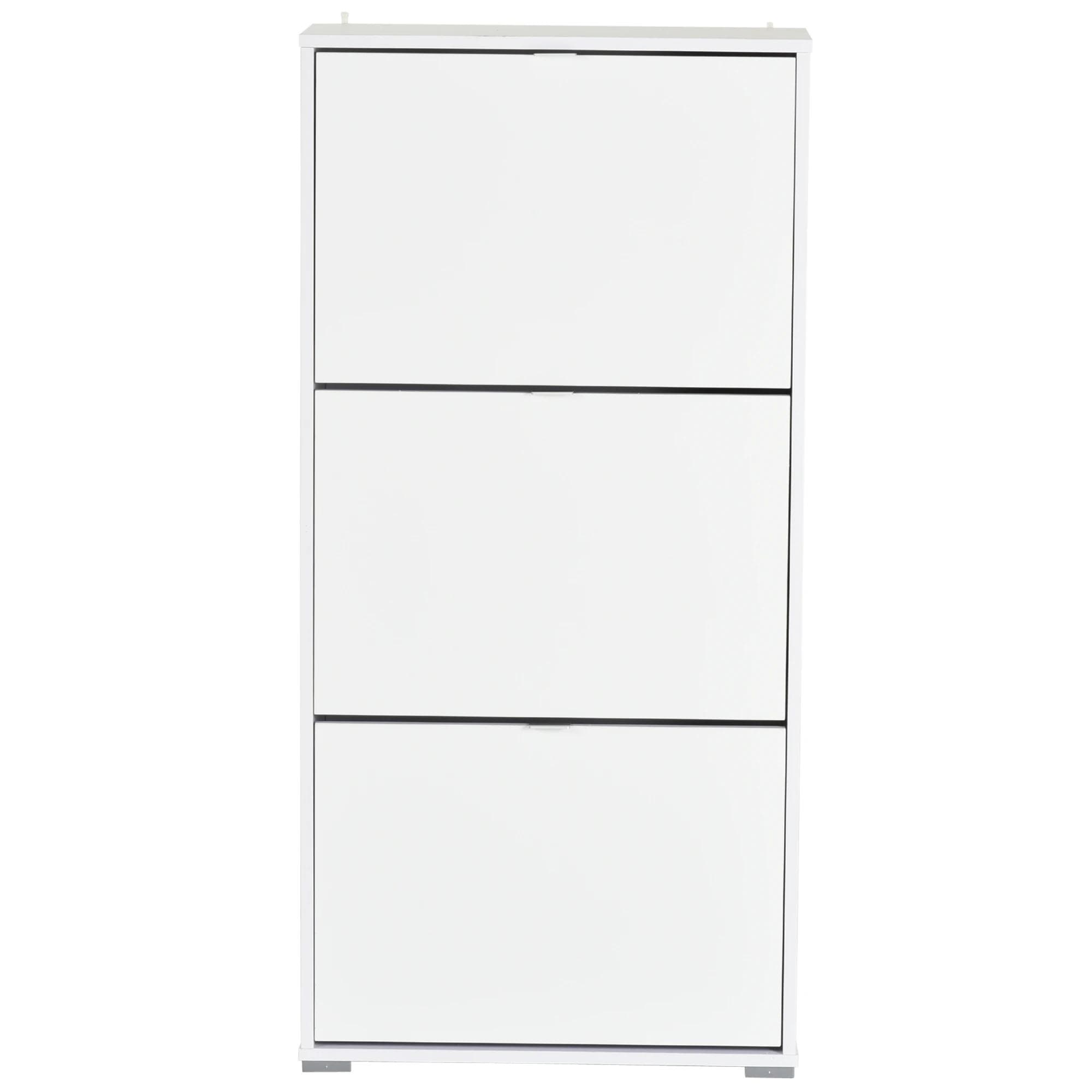 HOMCOM Armário Sapateira 6 Prateleiras Armazenamento Exibição Capacidade 18 Pares 60x26x124 cm Branco Moderno Funcional   Aosom Portugal