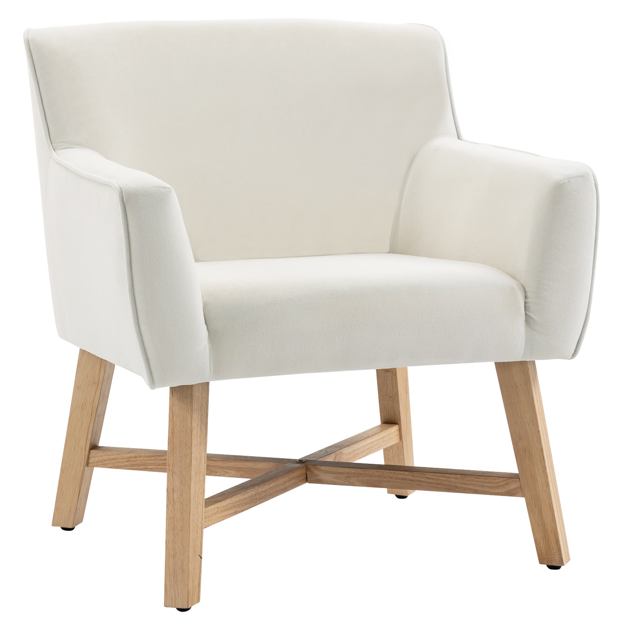 HOMCOM Poltrona de Sala de Estar Estofada em Veludo Poltrona Relax Moderna com Apoio para os Braços Acolchoados Pés de Madeira   Aosom Portugal