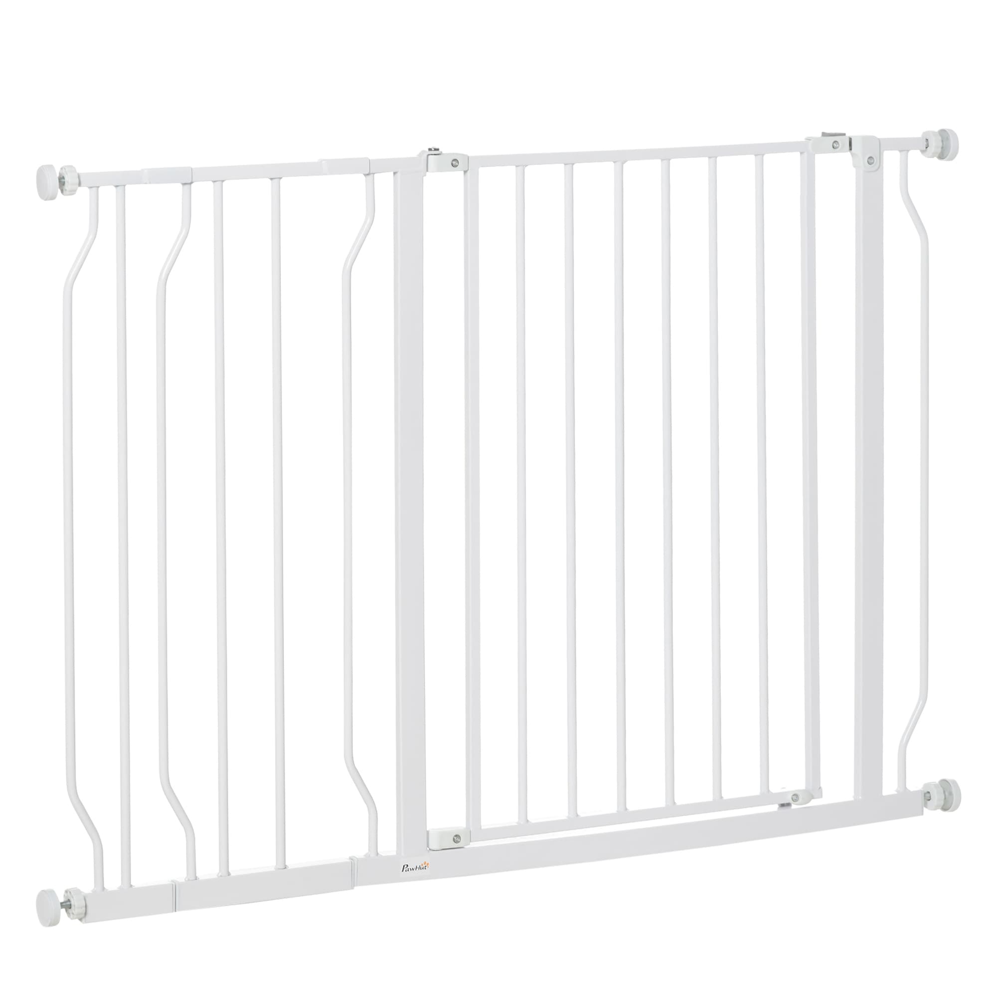PawHut Barreira de Segurança Extensível para Escadas e Portas 75-115cm para Cães com 2 Extensões e 10-20cm Montagem a Pressão Aço   Aosom