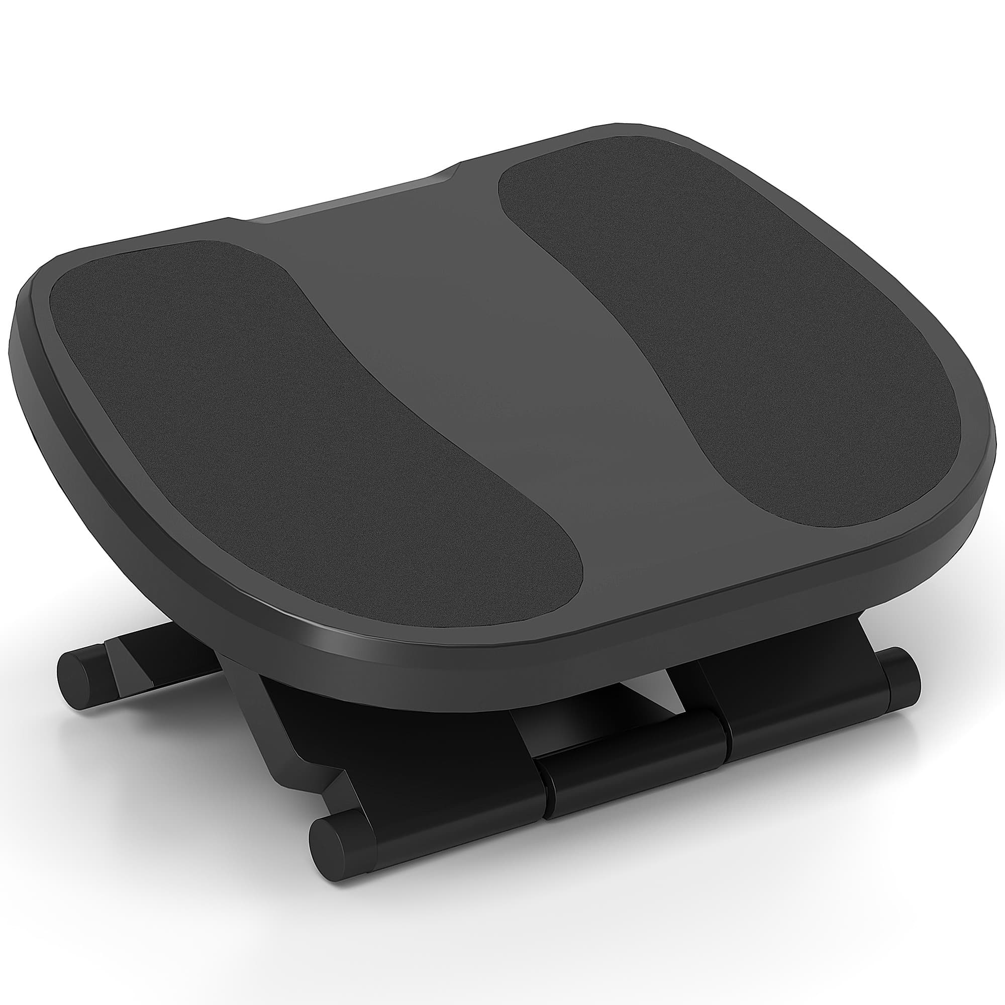 HOMCOM Apoio para os Pés com Superfície Texturizada Inclinação de 0-30° Massagem e Altura Ajustável em 3 Níveis 45x34x10-16,5 cm Cinza   Aosom
