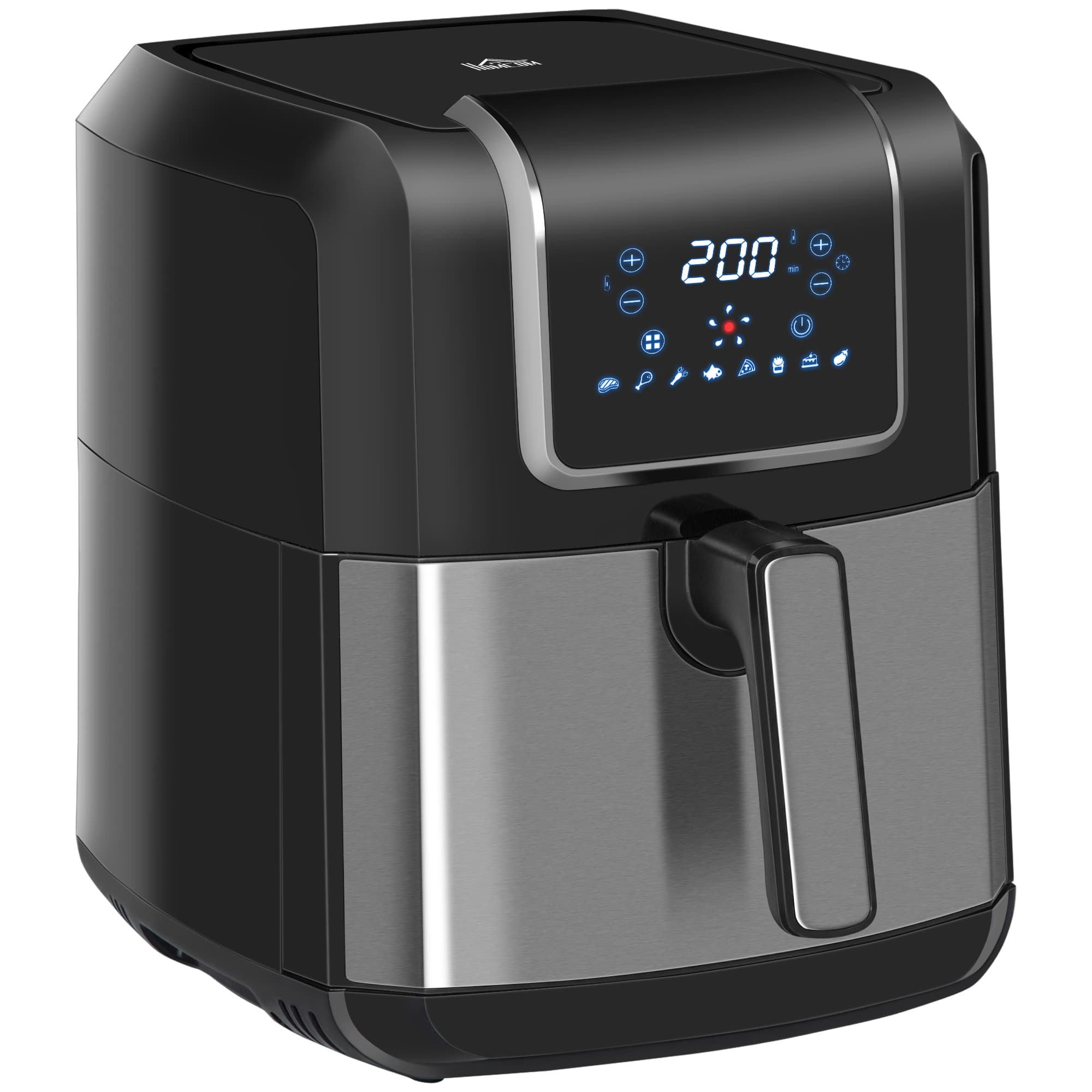 HOMCOM Fritadeira sem Óleo 6,5L 1700W Fritadeira de Ar Quente Temperatura Ajustável e Cesta Antiaderente 36,5x29x33,8cm Preto   Aosom Portugal