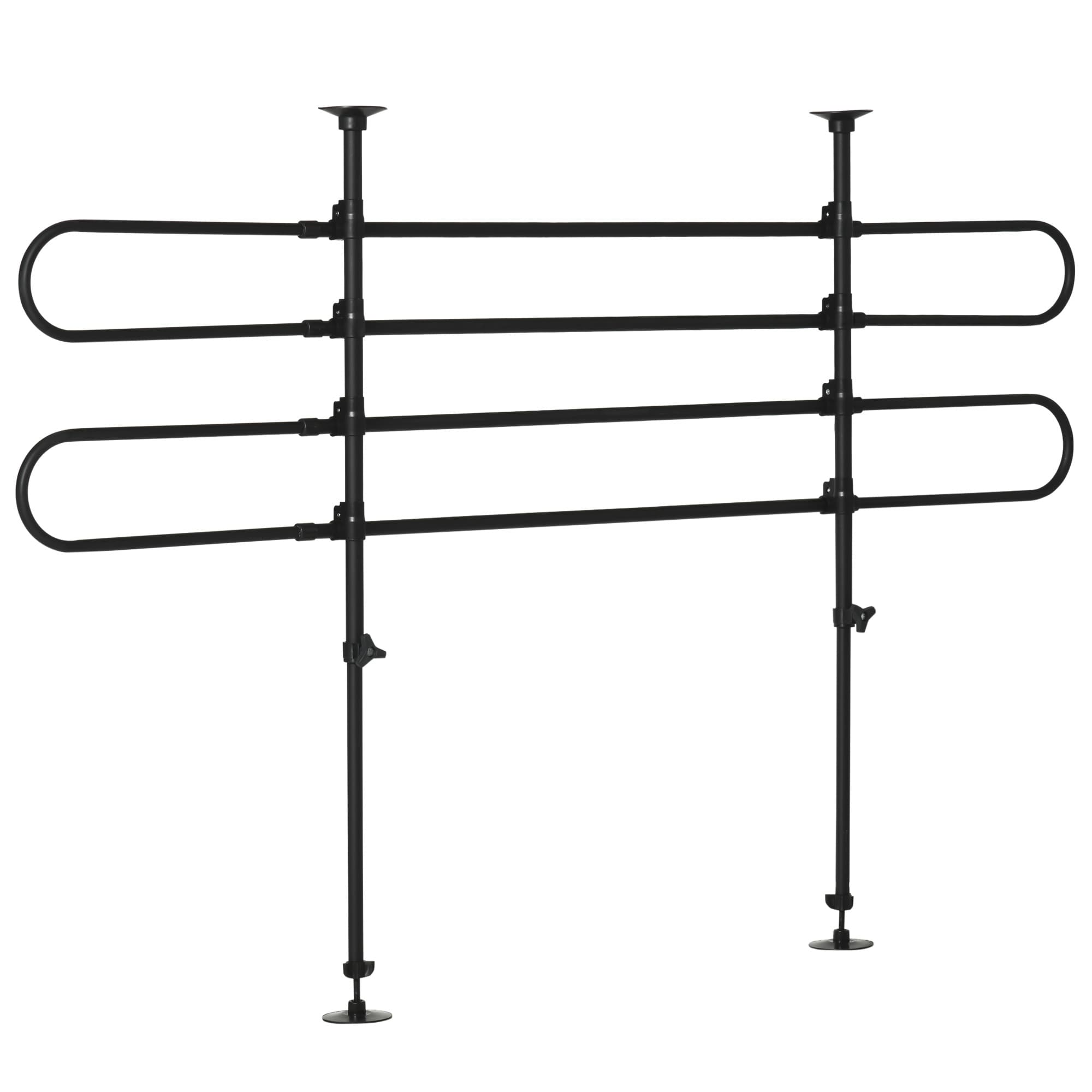 PawHut Grade Segurança Carro Cães Ajustável Largura Altura 87-135x60x105cm Grade Separadora Metal Resistente Preto   Aosom Portugal
