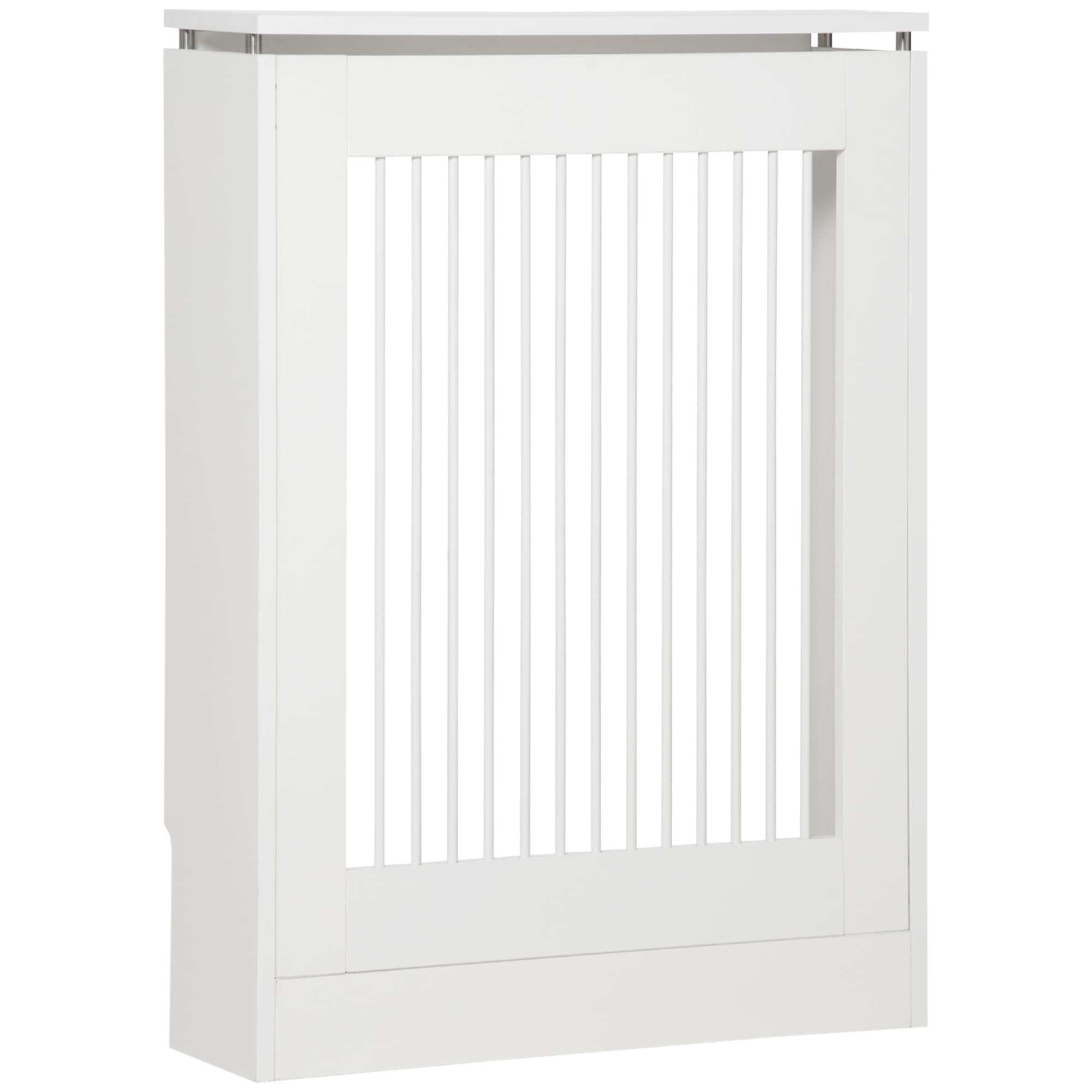 HOMCOM Resguardo Aquecedor MDF Moderno Prateleira Sala Estar Quarto Escritório Design Elegante 60x18x84cm Branco Funcional   Aosom Portugal