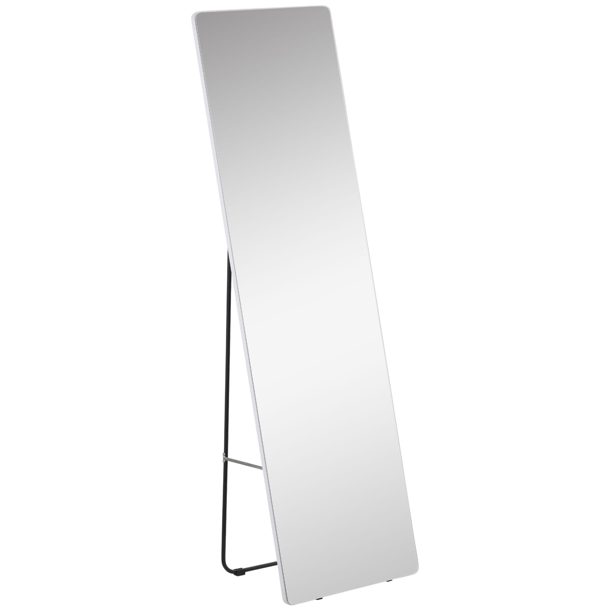 HOMCOM Espelho de Pé Design Moderno Estrutura Alumínio Elegante 45x37x1585 cm Prata Ideal para Decoração Interiores   Aosom Portugal