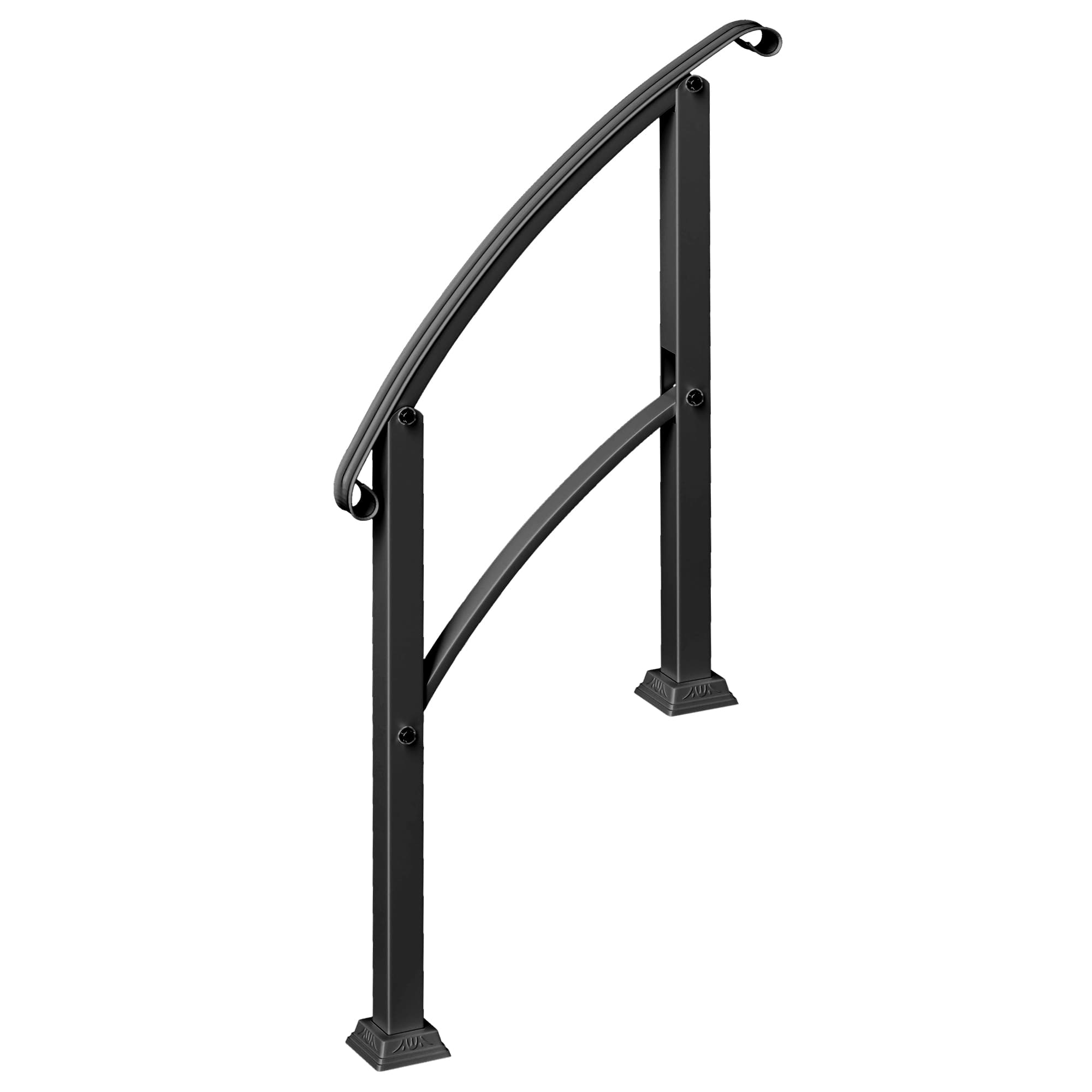 Outsunny Guarda Corpo para Escada 71 cm Guarda Corpo Metálico com Kit de Instalação  ngulo Ajustável para 1-3 Degraus 71x8x148 cm Preto   Aosom