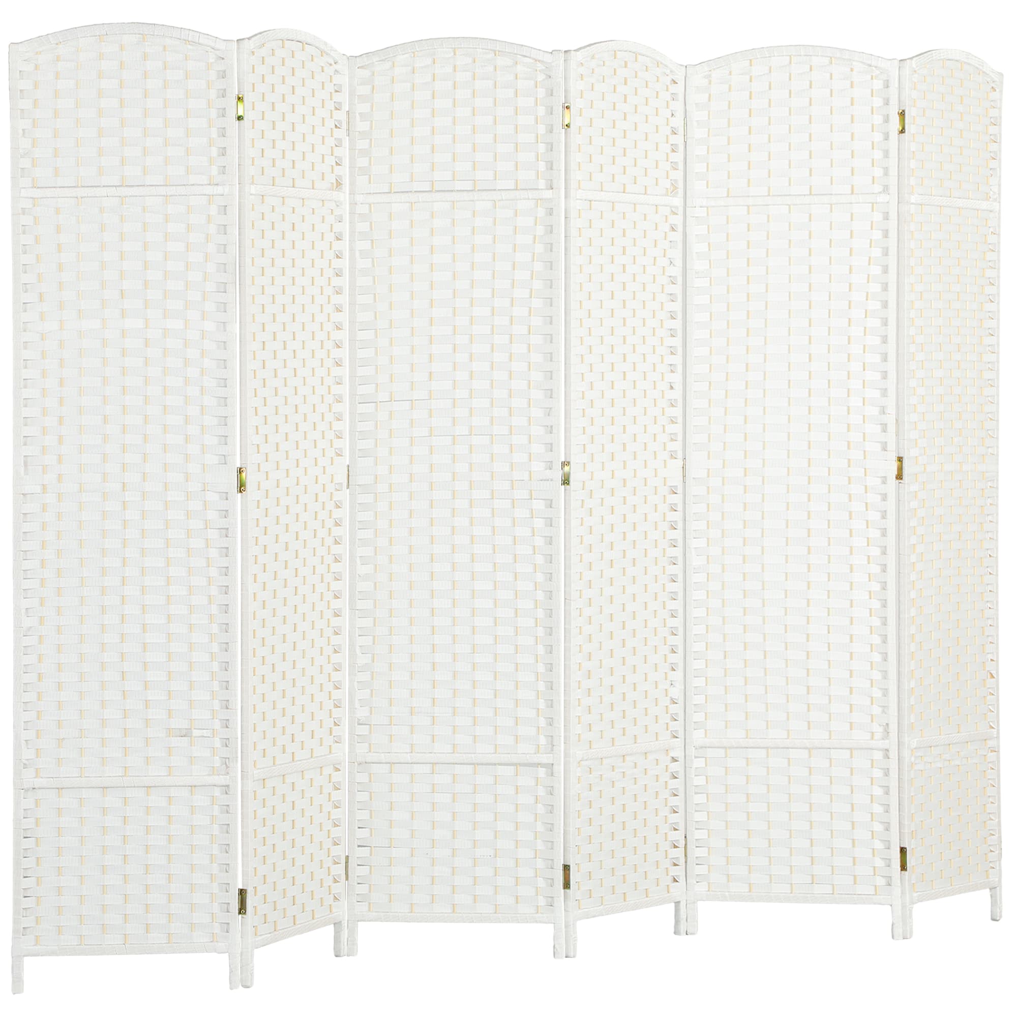 HOMCOM Biombo de 6 Painéis Separador de Ambientes Dobrável 240x170 cm para Sala de Estar Dormitório Escritório Branco   Aosom Portugal