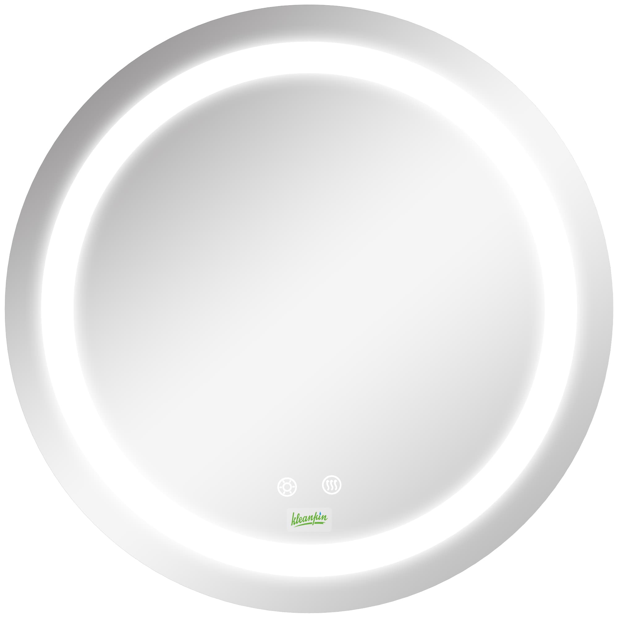 kleankin Espelho Redondo Casa de Banho Luz LED 3 Luzes Ajustáveis Memória Anti-Embaciamento Ø50x4,6cm Prata   Aosom Portugal