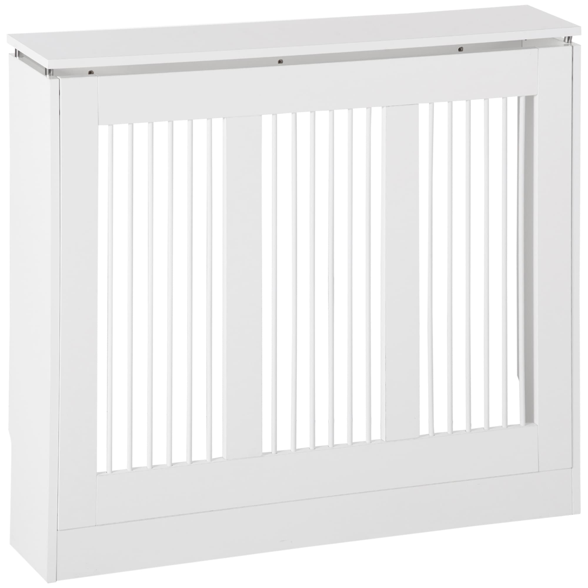 HOMCOM Resguardo Aquecedor MDF Branco Design Elegante Sala Estar Quarto Funcional 90x18x84cm Estilo Moderno Prático e Compacto   Aosom Portugal